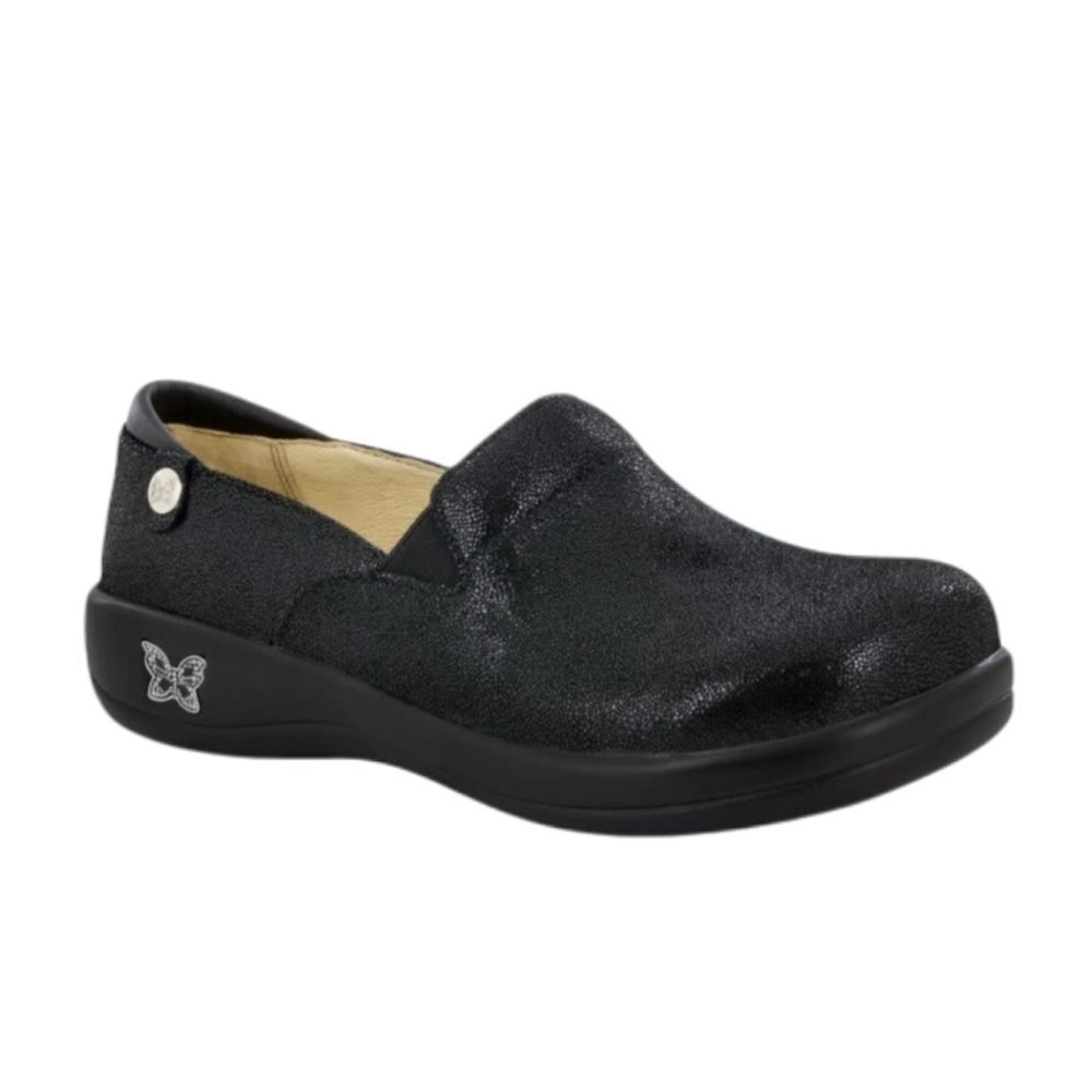 Alegria Keli Black Sparkle Leather Clogs 37